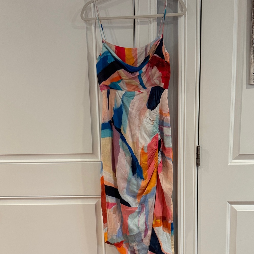 Anthropologie 00P NWT Colorful Asymmetrical Dress
